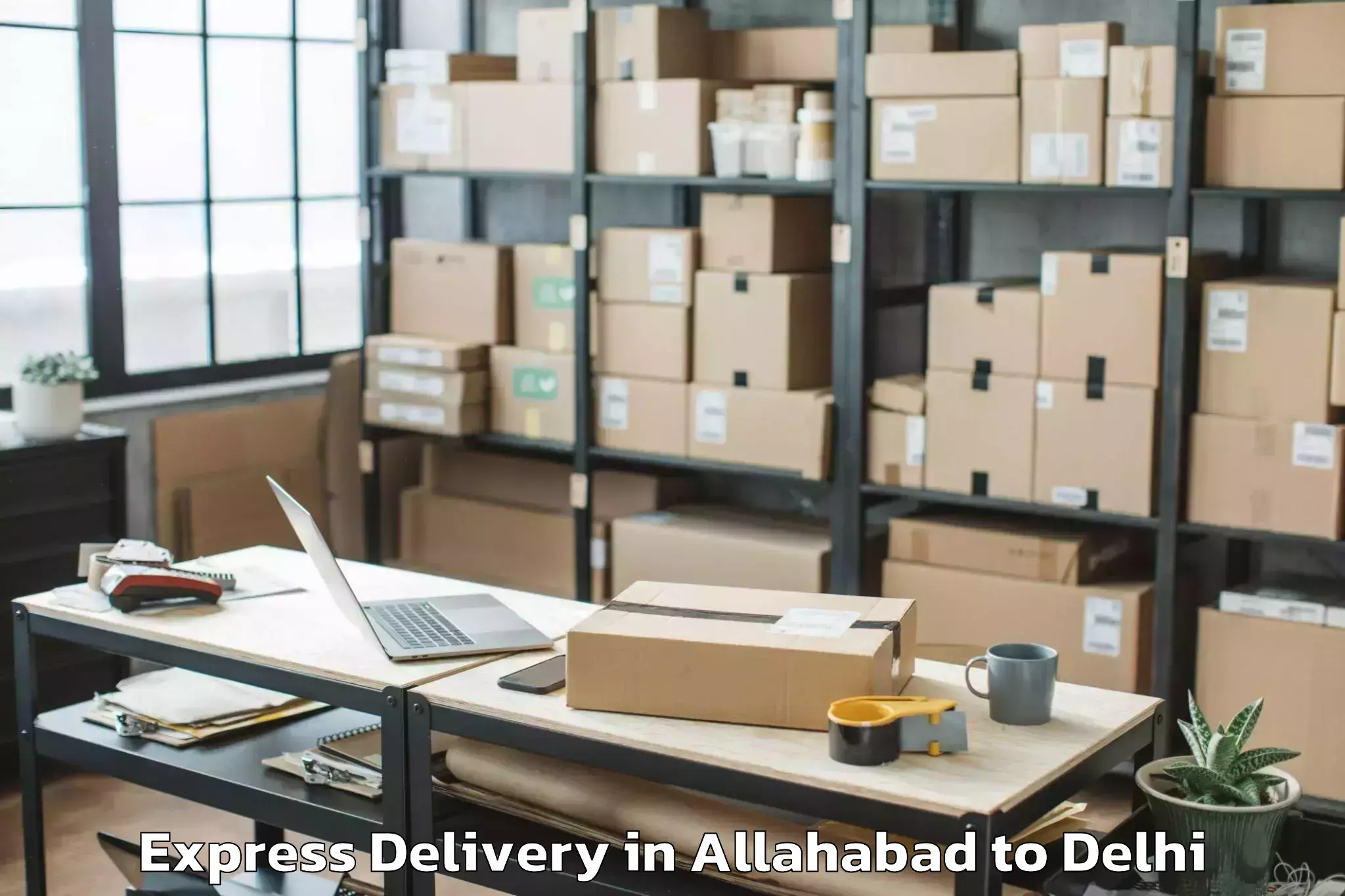 Book Your Allahabad to Jhilmil Express Delivery Today